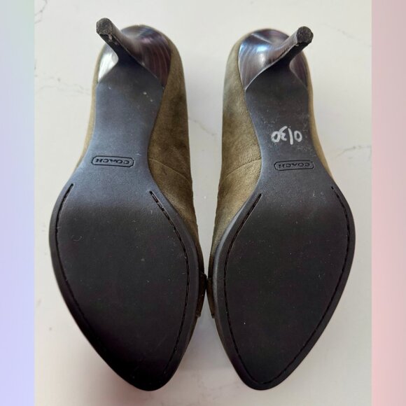 Coach Suede Heels – Moss Green, Size 7.5 - Picture 7 of 7